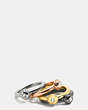 COACH®,PAVE DISC STACKABLE RING SET,Mixed Material,Multicolor,Front View