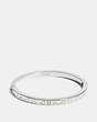 COACH®,COACH PAVE HINGED BANGLE,Metal,Silver/Clear,Front View