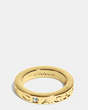 COACH®,COACH PAVE METAL RING,Plated Brass,Gold,Front View