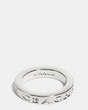 COACH®,COACH PAVE METAL RING,Plated Brass,Silver/Clear,Front View