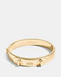 COACH®,SWAGGER HINGED BANGLE,Plated Brass,Gold,Front View