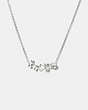 COACH®,DEMI-FINE HORSE AND CARRIAGE NECKLACE,Sterling Silver,Silver/Clear,Front View