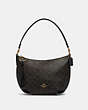 COACH®,SMALL SKYLAR HOBO IN SIGNATURE CANVAS,pvc,Gold/Brown Black,Front View