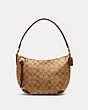 COACH®,SMALL SKYLAR HOBO IN SIGNATURE CANVAS,pvc,Gold/Khaki Saddle 2,Front View