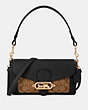 COACH®,JADE SHOULDER BAG WITH SIGNATURE CANVAS DETAIL,pvc,Medium,Gold/KHAKI/BLACK,Front View