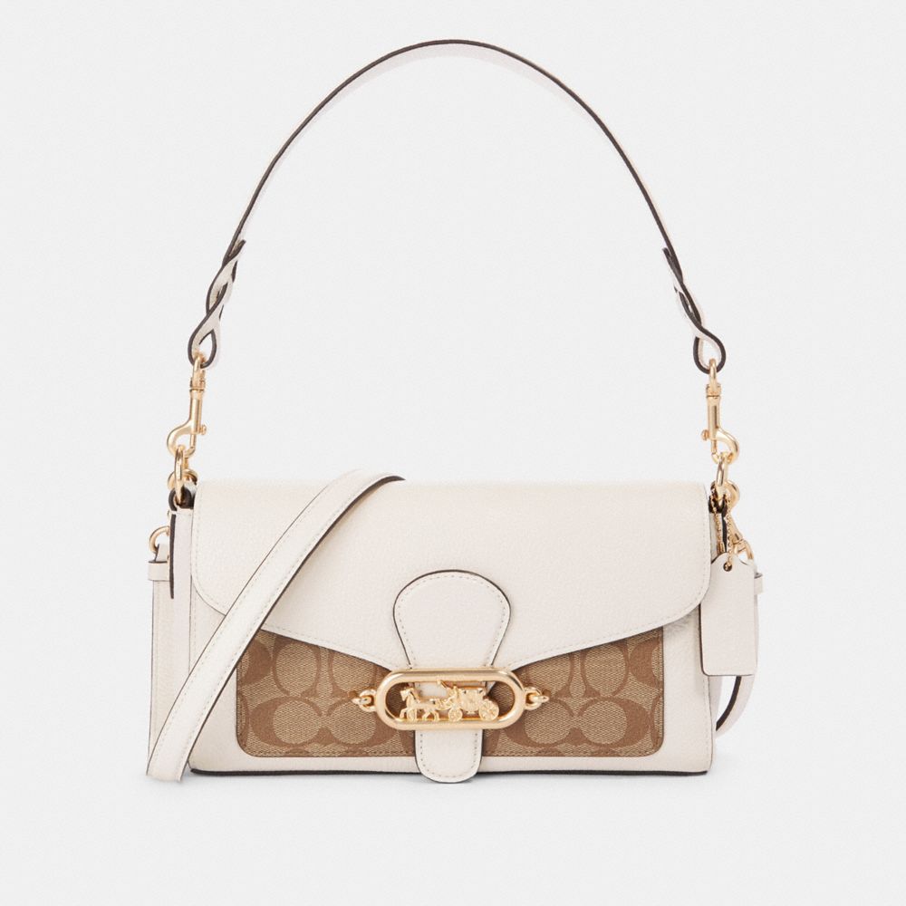 COACH® Outlet | Jade Shoulder Bag With Signature Canvas Detail