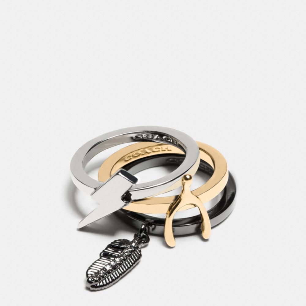 Pave Wishbone Mix Stacked Ring
