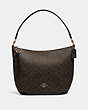 COACH®,SKYLAR HOBO IN SIGNATURE CANVAS,pvc,Gold/Brown Black,Front View
