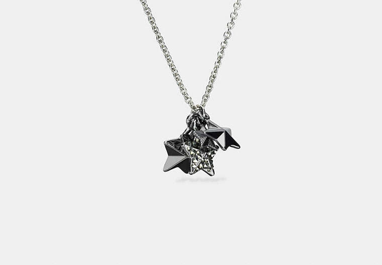 COACH®,PAVE METAL STARS NECKLACE,Mixed Material,Silver/Multi,Front View