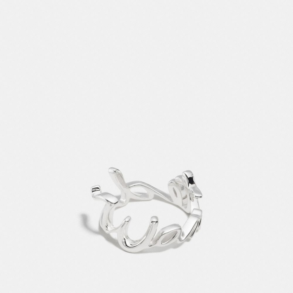 Wanted Sterling Script Ring | COACH®