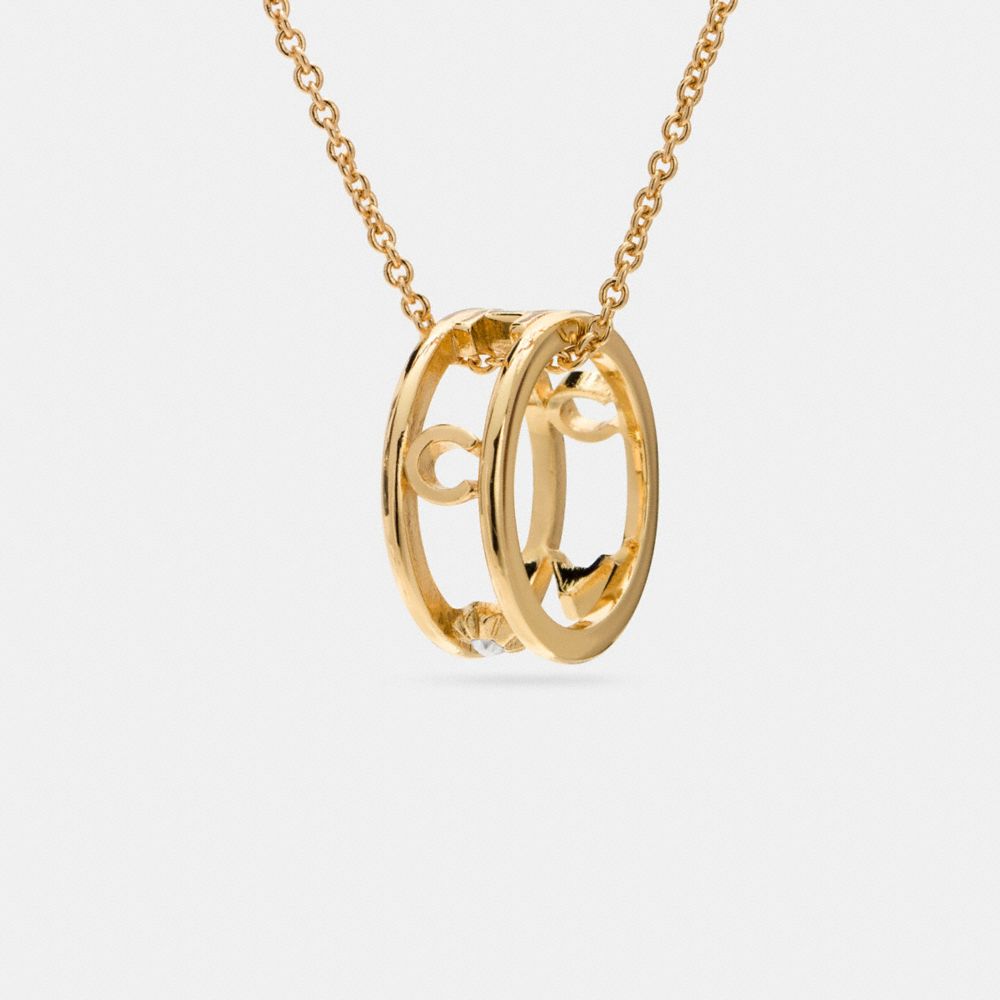 Pave Coach Ring Necklace