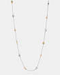 COACH®,LONG PAVE COACH RIVET NECKLACE,Mixed Metal,Gold/Silver,Front View