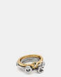 COACH®,COACH RIVET RING SET,Mixed Metal,Gold/Silver,Front View