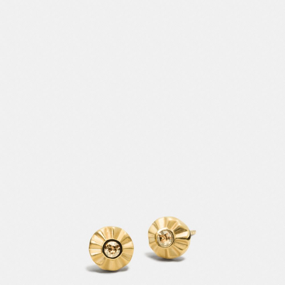 COACH®,DAISY RIVET STUD EARRINGS,Mixed Metal,Gold,Front View