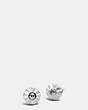COACH®,DAISY RIVET STUD EARRINGS,Mixed Metal,Silver/Black,Front View