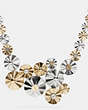 COACH®,CLUSTERED DAISY RIVET NECKLACE,Mixed Metal,Silver/Gold,Front View