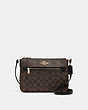 COACH®,GALLERY FILE BAG IN SIGNATURE CANVAS,pvc,Gold/Brown Black,Front View