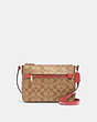 COACH®,GALLERY FILE BAG IN SIGNATURE CANVAS,pvc,Gold/Khaki Poppy,Front View