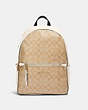 COACH®,ADDISON BACKPACK IN SIGNATURE CANVAS,Leather,Gold/Light Khaki Chalk,Front View