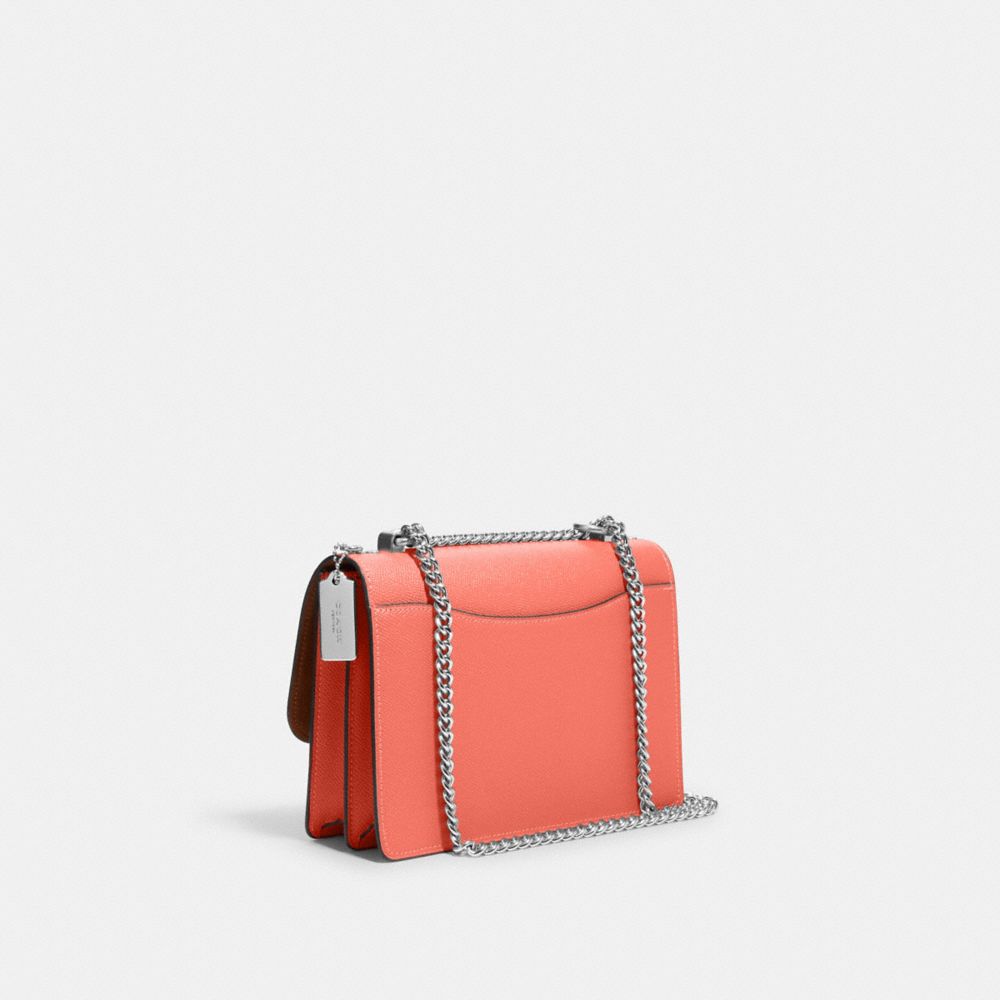 COACH®,Klare Crossbody Bag In Signature Canvas,Leather,Canvas,Crossbody,PVC,Color Block,Logo,Gusset,Gold Metal,Day Party,,Angle View