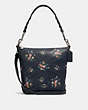 COACH®,MINI ABBY DUFFLE WITH ROSE BOUQUET PRINT,Leather,Medium,Silver/Midnight Multi,Front View