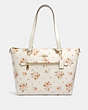 COACH®,GALLERY TOTE WITH ROSE BOUQUET PRINT,pvc,Gold/Chalk Multi,Front View