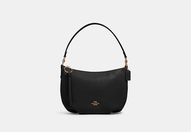 COACH®,SMALL SKYLAR HOBO,Leather,Gold/Black,Front View
