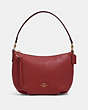 COACH®,SMALL SKYLAR HOBO,Leather,Gold/Deep Scarlet,Front View