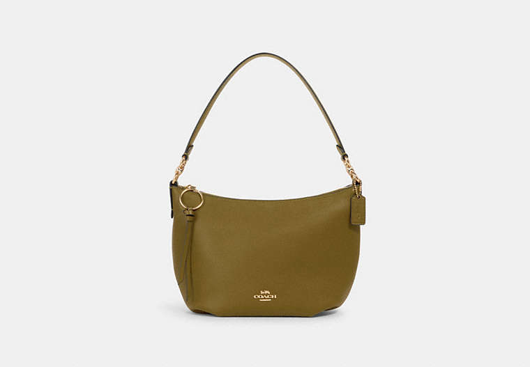 COACH®,SMALL SKYLAR HOBO,Leather,Gold/Citron,Front View