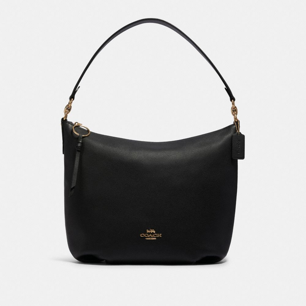 COACH®,SKYLAR HOBO,Leather,Large,Gold/Black,Front View
