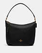COACH®,SKYLAR HOBO,Leather,Large,Gold/Black,Front View