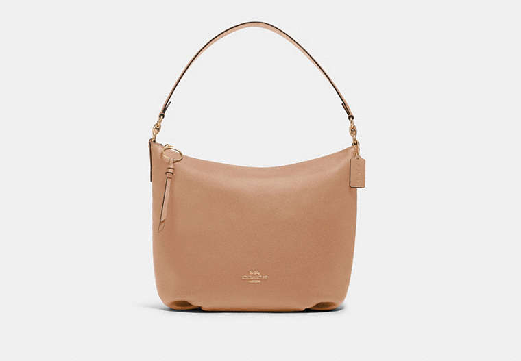 COACH®,HOBO SKYLAR,Cuir,Or/Taupe,Front View