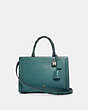 COACH®,ZOE CARRYALL,Leather,Silver/Dark Turquoise,Front View