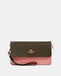 COACH®,FOLDOVER WRISTLET IN COLORBLOCK,Gold/Canteen Multi,Front View