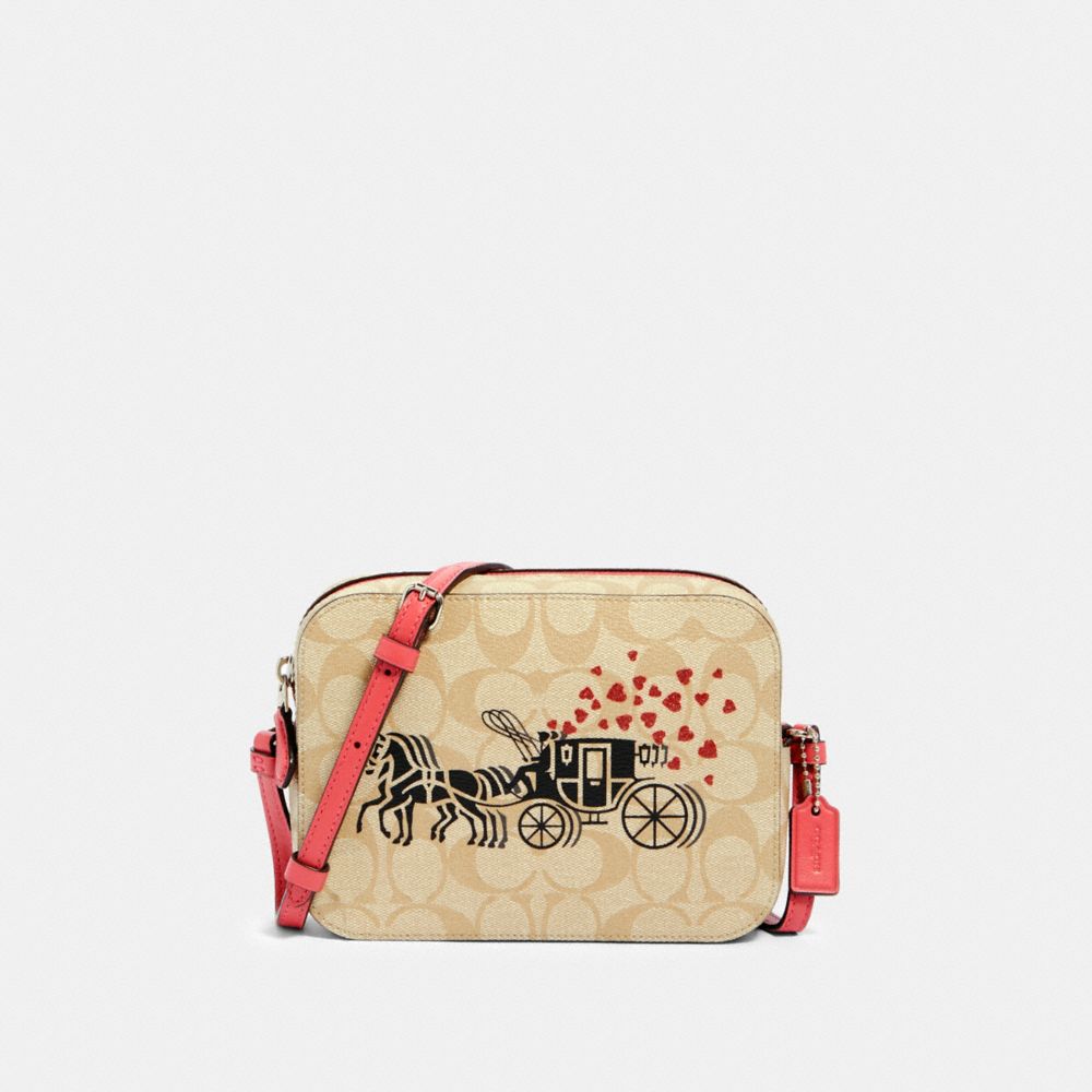 Mini sac pour appareil photo en toile signature avec motif Coeurs Cheval et chariot