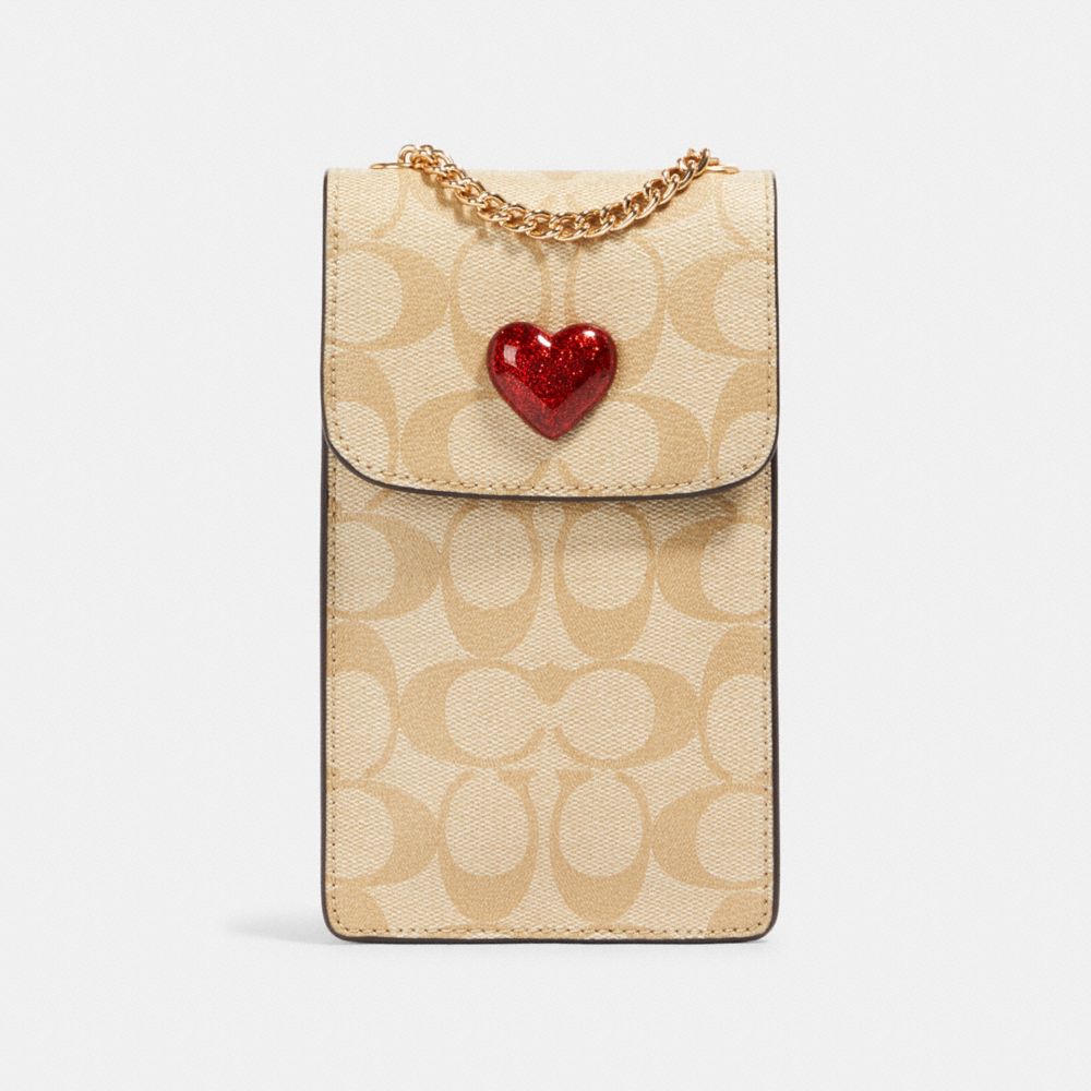 North/South Crossbody In Signature Canvas With Heart