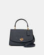 COACH®,TILLY TOP HANDLE SATCHEL,Leather,Gold/Midnight,Front View