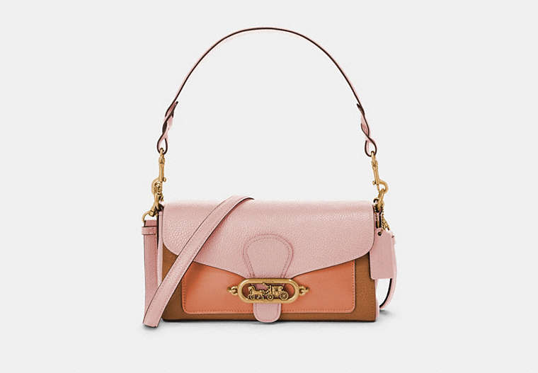 COACH®,JADE SHOULDER BAG IN COLORBLOCK,Leather,OL/Blossom Multi,Front View