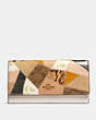 COACH®,TRIFOLD WALLET WITH PATCHWORK,Leather,Gold/Chalk Multi,Front View