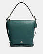 COACH®,ABBY SHOULDER BAG,Leather,Silver/Dark Turquoise,Front View