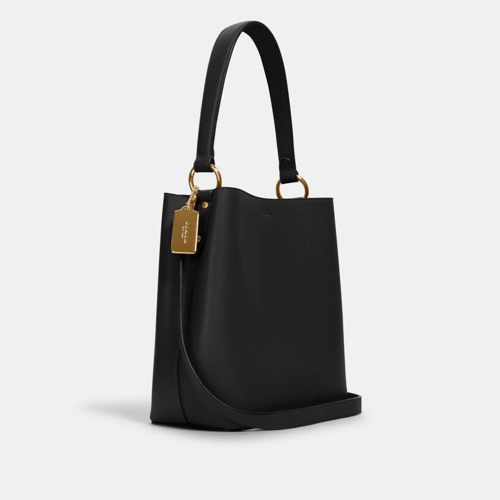 Minimalist Bucket Bag Black With Coin Purse Elegant