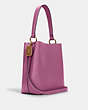 COACH®,TOWN BUCKET BAG,Pebbled Leather,Medium,Gold/Lilac Berry Oxblood,Angle View