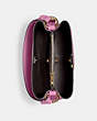 COACH®,TOWN BUCKET BAG,Pebbled Leather,Medium,Gold/Lilac Berry Oxblood,Inside View,Top View