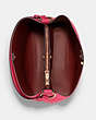 COACH®,TOWN BUCKET BAG,Pebbled Leather,Medium,Gold/Bold Pink,Inside View,Top View