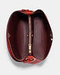 COACH®,TOWN BUCKET BAG,Pebbled Leather,Medium,Gold/Mango/Wine,Inside View,Top View