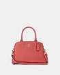 COACH®,MINI LILLIE CARRYALL,Leather,Large,Gold/Bright Coral,Front View