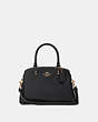 COACH®,MINI LILLIE CARRYALL,Leather,Large,Gold/Black,Front View