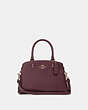 COACH®,MINI LILLIE CARRYALL,Leather,Large,Gold/Boysenberry,Front View