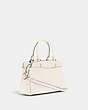 COACH®,MINI LILLIE CARRYALL,Leather,Large,Gold/Chalk,Angle View
