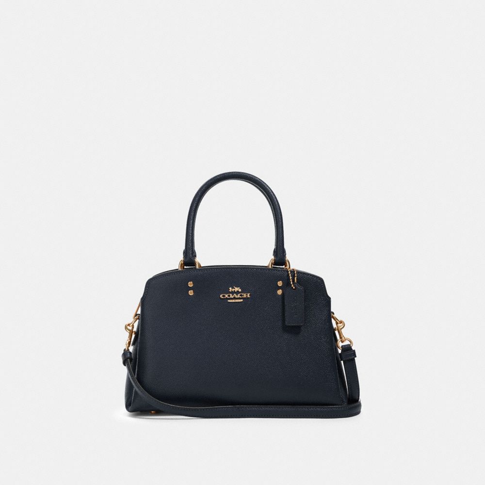 COACH®,MINI LILLIE CARRYALL,Large,Gold/Midnight,Front View